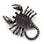 Diamante 'Scorpion' Brooch In Gun Metal Finish - 5.5cm Length - view 3