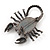 Diamante 'Scorpion' Brooch In Gun Metal Finish - 5.5cm Length - view 4