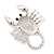 Diamante 'Scorpion' Brooch In Silver Tone Metal - 5.5cm Length - view 5