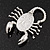 Diamante 'Scorpion' Brooch In Silver Tone Metal - 5.5cm Length - view 3