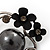 Black Tone Metal Floral Brooch - 4.5cm Diameter - view 3