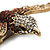 Clear / Citrine / Amber Coloured Swarovski Crystal 'Flying Bird' Brooch In Gold Plated Metal - 5cm Length - view 3