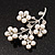 White Faux Pearl Floral Brooch In Silver Tone Metal - 6cm Length - view 2