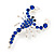 Royal Blue Diamante 'Scorpion' Brooch In Silver Finish - 4.5cm Length - view 6