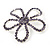 Amethyst Crystal Open Flower Brooch In Silver Finish - 4.5cm Diameter - view 2