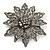 Victorian Style Black Diamante Flower Corsage Brooch In Gun Metal - 6.5cm Diameter - view 4