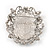 Silver Tone Clear/ Dim Grey Diamante 'Cameo' Brooch - 4.5cm Length - view 3