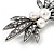Burn Silver Faux Pearl Diamante Floral Brooch - 7cm Length - view 3