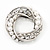 White Faux Pearl & Clear Diamante Round Scarf Pin In Silver Finish - 3.5cm Diameter - view 8