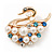 White Faux Pearl Diamante 'Swan' Brooch In Gold Plated Metal - 4cm Length - view 5