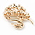 White Faux Pearl 'Swan' Brooch In Gold Plated Metal - 4cm Length - view 5