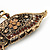 Large Citrine/ Amber Coloured Crystal 'Butterfly' Brooch In Burn Gold Finish - 7.5cm Length - view 5