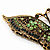 Large Emerald/Grass Green Crystal 'Butterfly' Brooch In Burn Gold Finish - 7.5cm Length - view 4
