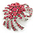 Pink Crystal 'Bow' Brooch In Silver Plating - 5.5cm Length - view 4