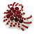 Red Crystal 'Bow' Brooch In Silver Plating - 5.5cm Length - view 4