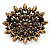 Clear Cz Flower Corsage Brooch In Burn Gold Metal - 5.5cm Diameter - view 5