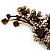 Oversized Antique Gold Clear/ Amber Coloured Diamante Grandma's Treasure Brooch - 11cm Length - view 3