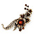 Oversized Antique Gold Clear/ Amber Coloured Diamante Grandma's Treasure Brooch - 11cm Length - view 4