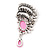 Light Pink  Diamante Precious Heirloom Feather Charm Brooch (Burn Silver Tone) - view 4