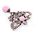 Light Pink Diamante Precious Heirloom Charm Brooch (Burn Silver Tone) - view 4