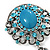Light Blue Diamante Precious Heirloom Charm Brooch (Burn Silver Tone) - view 2