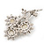 Clear Crystal Imitation Pearl 'Sunflower' Brooch In Silver Plating - 7cm Length - view 4
