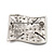 Union Jack Flag Silver Plated Crystal Brooch - 4cm Length - view 4