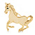 Gold Plated Galloping Horse Brooch - 4.5cm Length - view 4