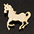 Gold Plated Galloping Horse Brooch - 4.5cm Length - view 5