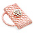 Stylish AB Crystal Pale Pink Enamel Bag Brooch In Silver Plating - 3cm Length - view 5