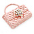 Stylish AB Crystal Pale Pink Enamel Bag Brooch In Silver Plating - 3cm Length - view 6