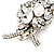Large 'Hollywood Style' Clear Swarovski Crystal Corsage Brooch In Antique Gold Plating - 12cm Length - view 8