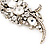 Large 'Hollywood Style' Clear Swarovski Crystal Corsage Brooch In Antique Gold Plating - 12cm Length - view 9