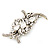Large 'Hollywood Style' Clear Swarovski Crystal Corsage Brooch In Antique Gold Plating - 12cm Length - view 10