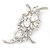 Large 'Hollywood Style' Clear Swarovski Crystal Corsage Brooch In Silver Plating - 12cm Length - view 2