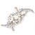Large 'Hollywood Style' Clear Swarovski Crystal Corsage Brooch In Silver Plating - 12cm Length - view 6