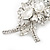 Large 'Hollywood Style' Clear Swarovski Crystal Corsage Brooch In Silver Plating - 12cm Length - view 5