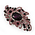 Large Victorian Style Deep Purple/Amethyst Crystal Brooch In Silver Plating - 10cm Length - view 6