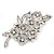 Large Clear 'Bunch Of Flowers' Brooch In Silver Plating - 10cm Length - view 2