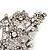 Large Clear 'Bunch Of Flowers' Brooch In Silver Plating - 10cm Length - view 5