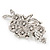 Large Clear 'Bunch Of Flowers' Brooch In Silver Plating - 10cm Length - view 3