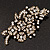 Large Clear 'Bunch Of Flowers' Brooch In Burn Gold Finish - 10cm Length
