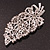 Oversized Clear Glass Floral Corsage Brooch In Silver Plating - 11.5cm Length - view 5