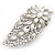 Oversized Clear Glass Floral Corsage Brooch In Silver Plating - 11.5cm Length - view 9