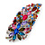 Oversized Multicoloured Glass Floral Corsage Brooch In Silver Plating - 11.5cm Length - view 2