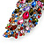 Oversized Multicoloured Glass Floral Corsage Brooch In Silver Plating - 11.5cm Length - view 5