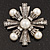 Vintage Burn Silver Diamante 'Cross' Brooch - 6cm Diameter - view 4