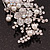 Bridal White Simulated Pearl & Clear Crystal Floral Brooch In Silver Plating - 6.5cm Length - view 4