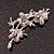 Crystal Floral Brooch (Silver&Light Citrine) - 5.5cm Length - view 5