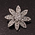 Small Clear Crystal 'Flower' Brooch In Silver Plating - 3.5cm Diameter - view 6